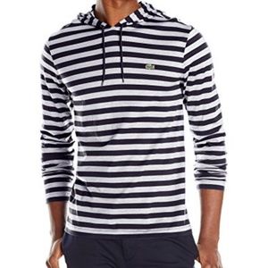 LACOSTE  striped long sleeved shirt with hood NEW